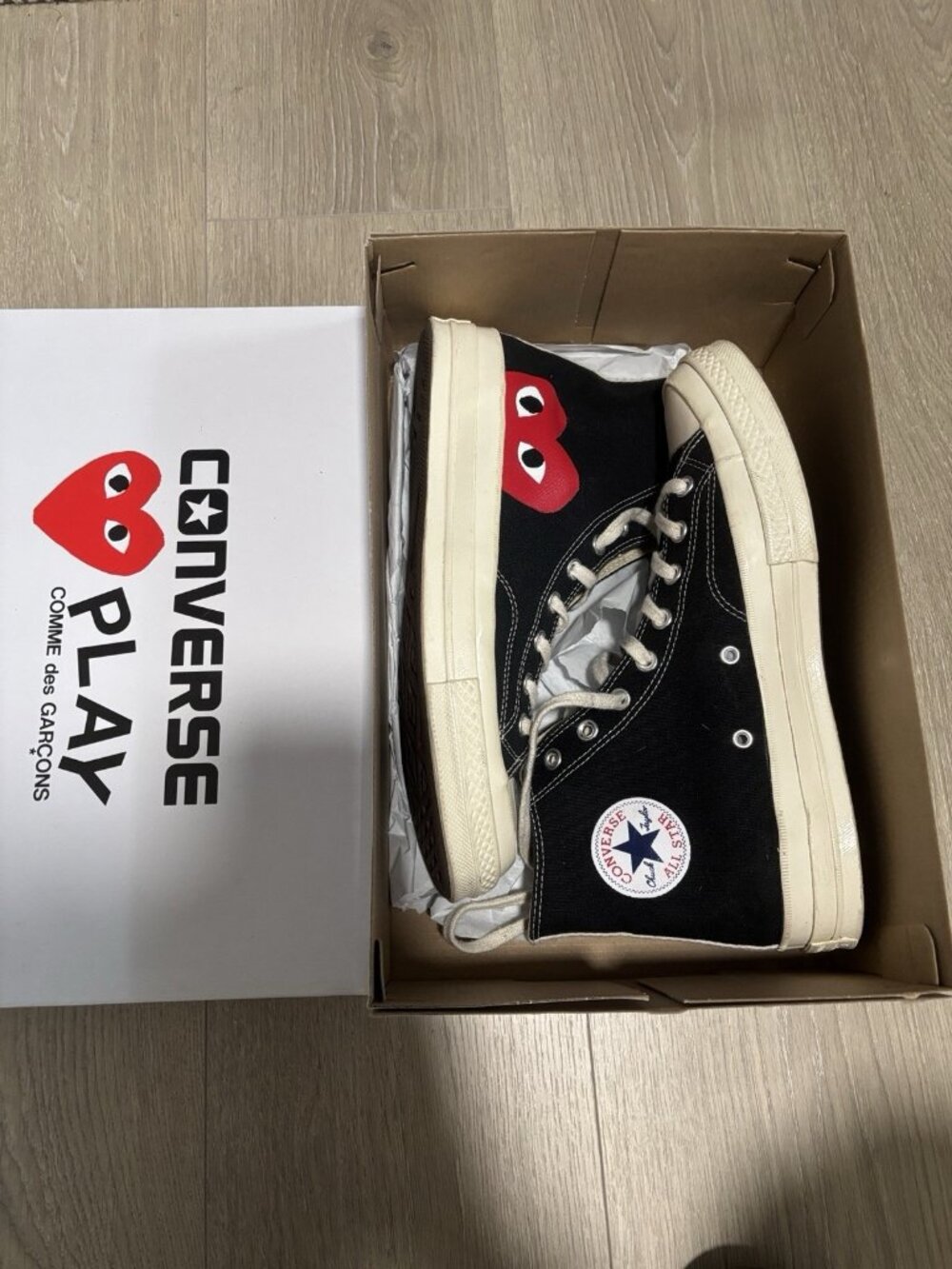 Converse Chuck Taylor All Star High x Comme des Garcons Play Size 10 US Men Box